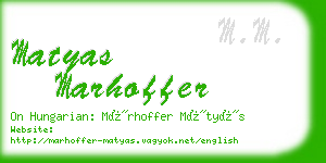 matyas marhoffer business card